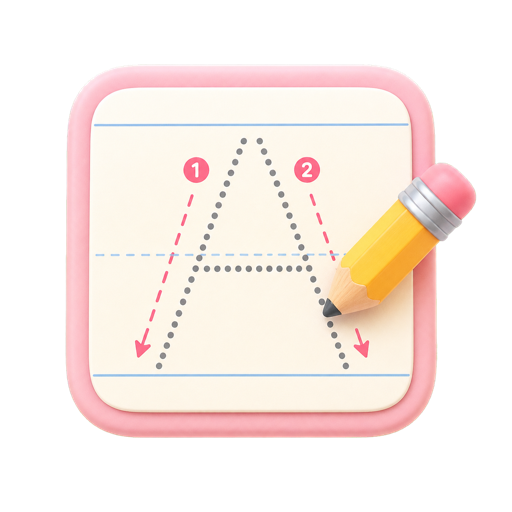 Pencil following a reference letter shape
