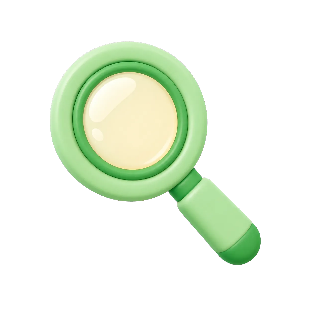 Green magnifying glass illustration
